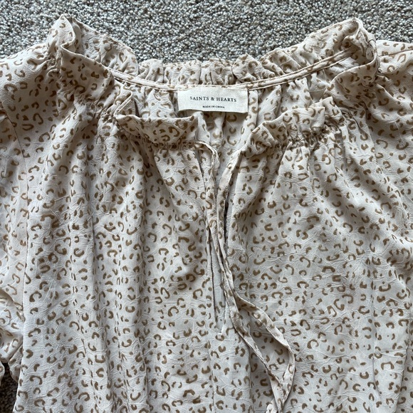 Womens Saints & Hearts Leopard Print Ruffle Dress- Size Small - Picture 5 of 7